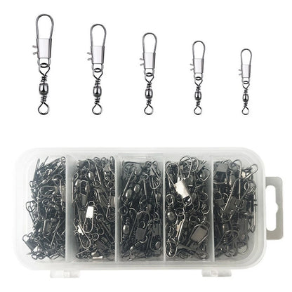 200pcs Fishing Swivels Hook Connectors for Rivers Lakes Marine Use