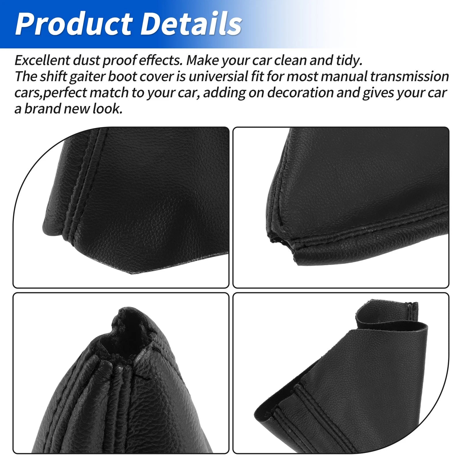 Gear Shift Stick Gaiter for Audi A6 C6 (2004–2011) Black Leather