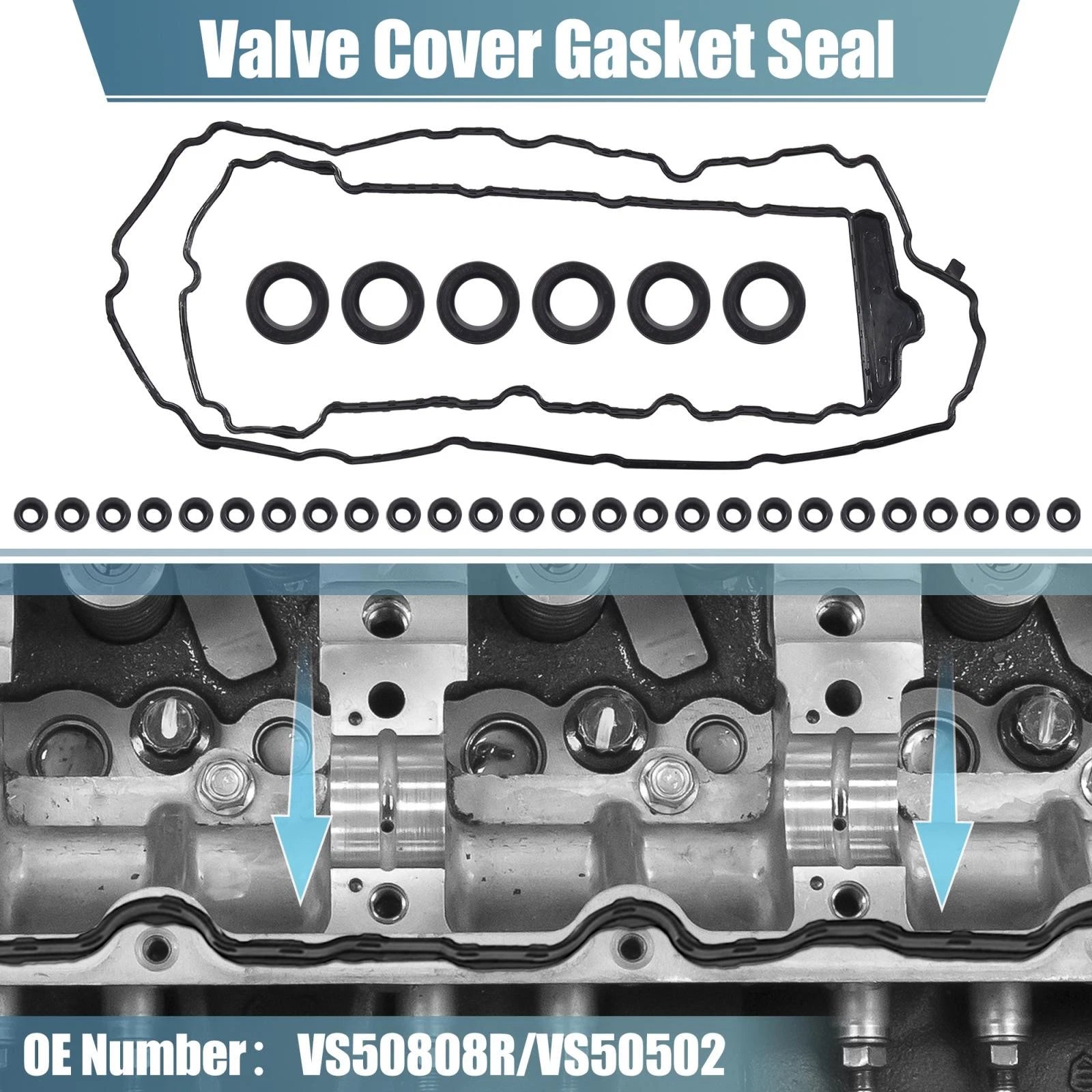 Engine Valve Cover Gasket Set Replacement for Chevrolet Cadillac CTS (2008–2016)