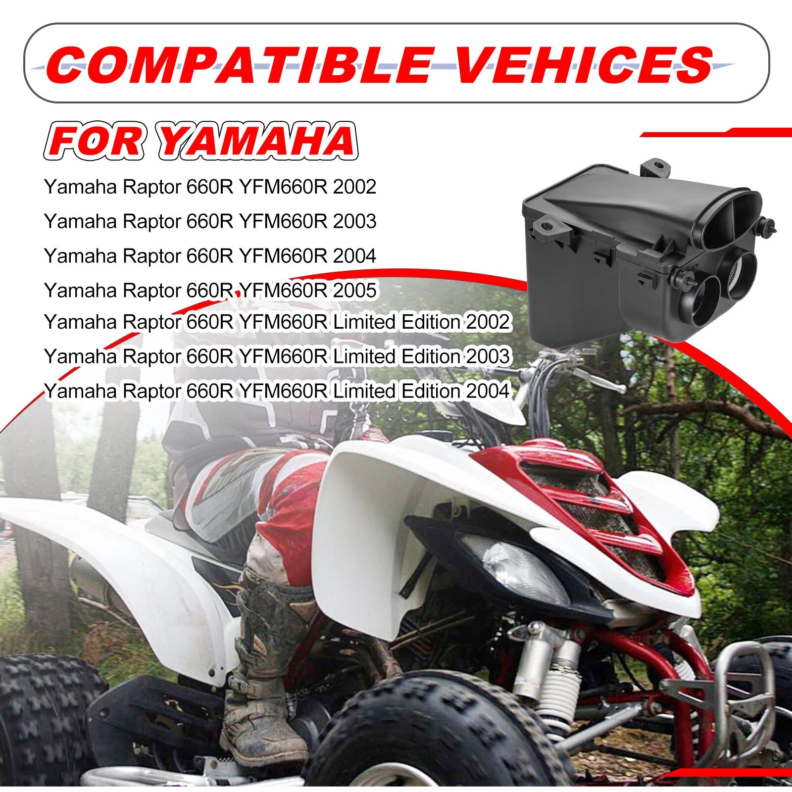 Air Box Intake Lid Snorkel Housing for Yamaha Raptor 660 LE (2002–2005)