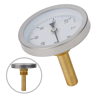 Thermometer Heating 120°C 1/2" Axial Screw-in for Easy Reading