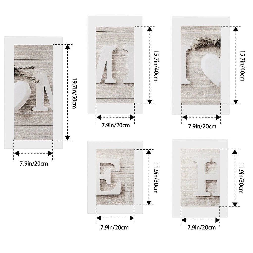 5Pcs Wall Art Prints Set Unframed Fiber Cloth Decor for Home Aesthetics