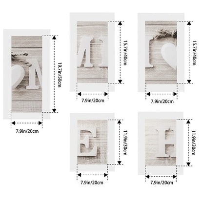 5Pcs Wall Art Prints Set Unframed Fiber Cloth Decor for Home Aesthetics