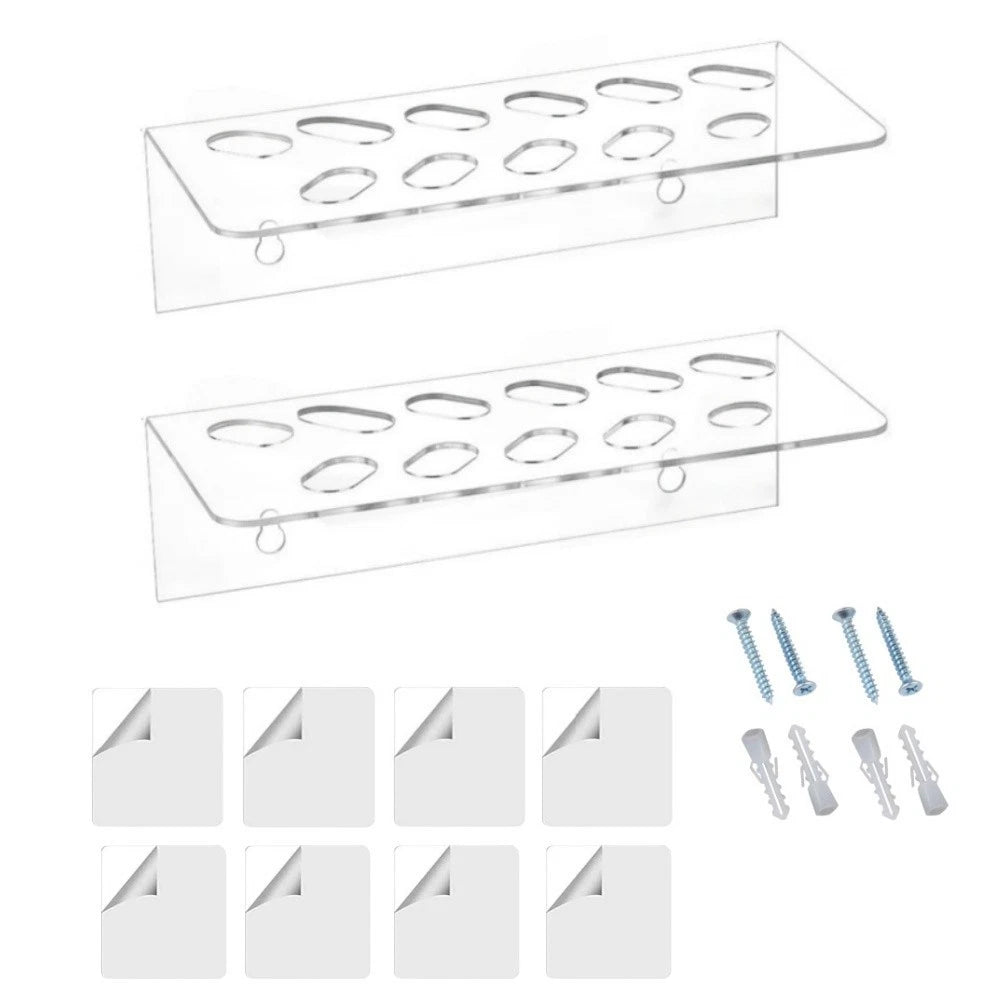 11 Hole Acrylic Wall Mount Tool Holder for Hairdressing Scissors