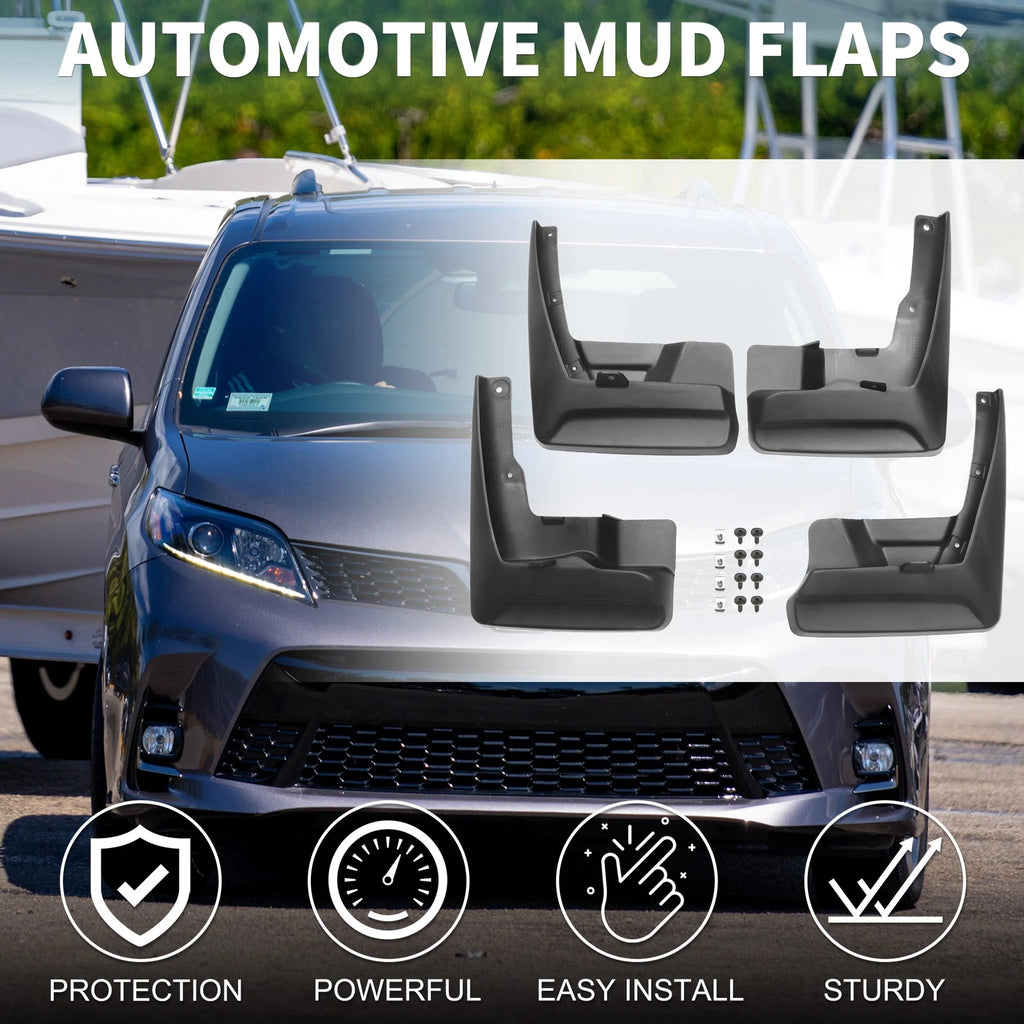 Mud Flaps Splash Guard Mud Guard Front for Toyota Sienna (2011–2017)