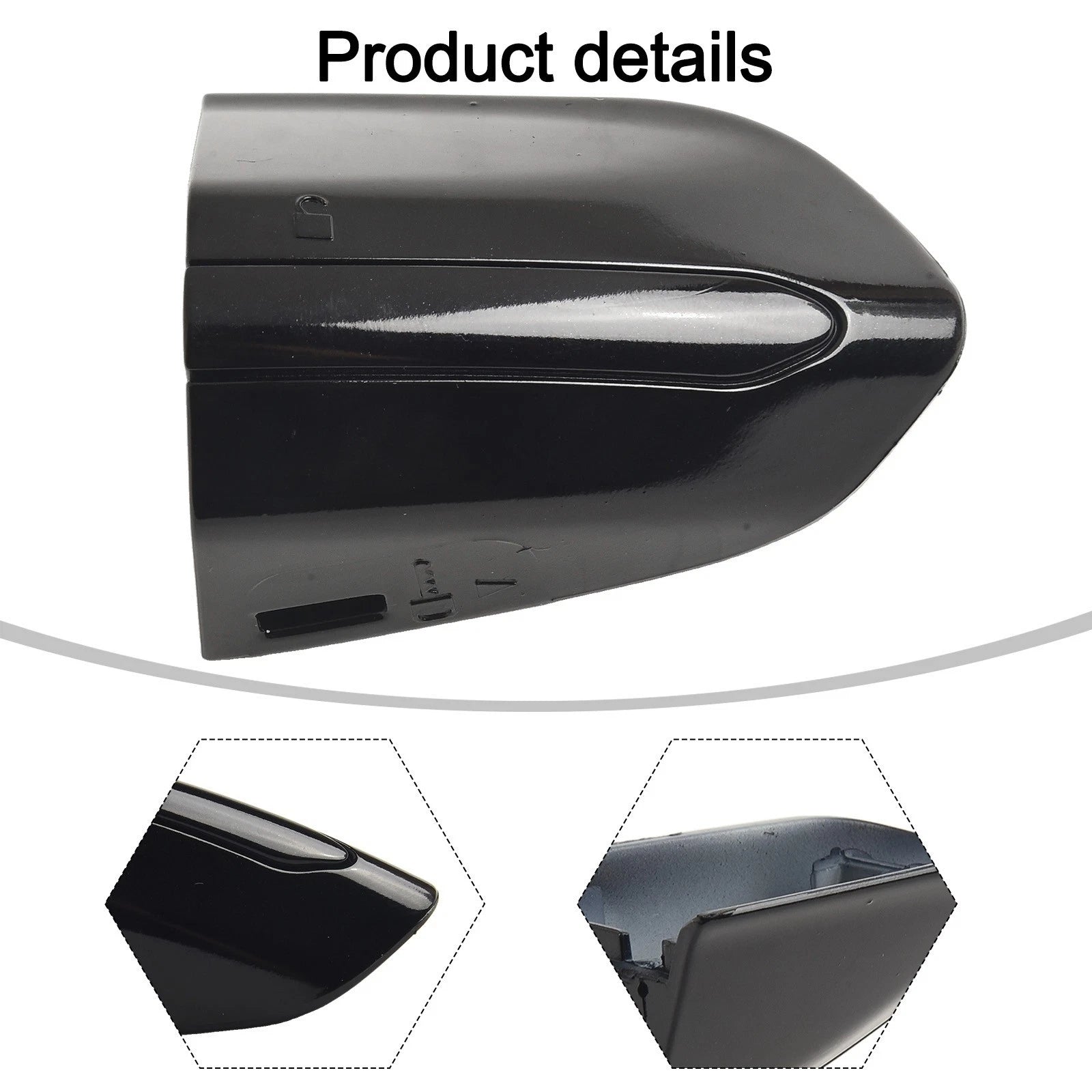 Door Handle End Cap for - Left, Black, Plastic