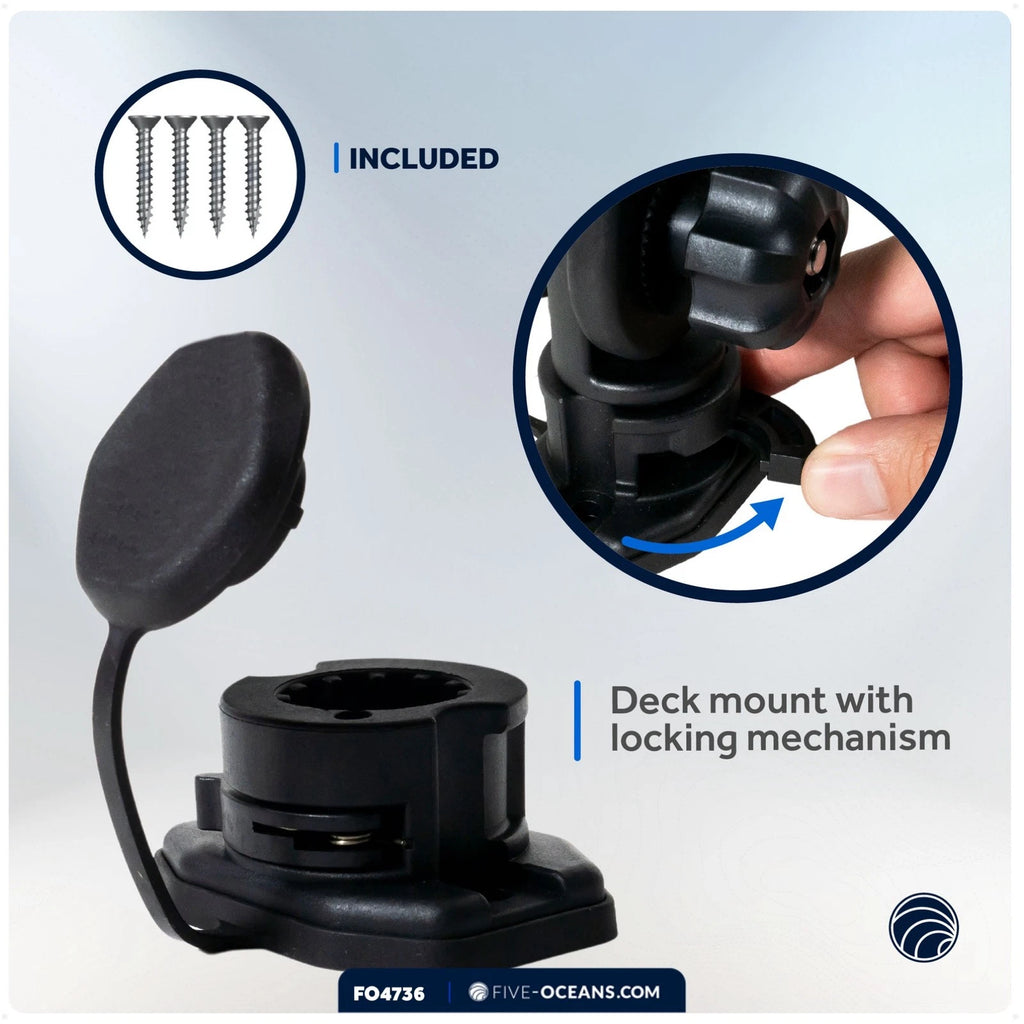 Fishing Rod Holder Deck Mount Base for Universal Use (2010–2023)