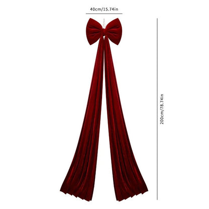 Big Red Velvet Bow for Tree Topper Decoration (40x200cm)