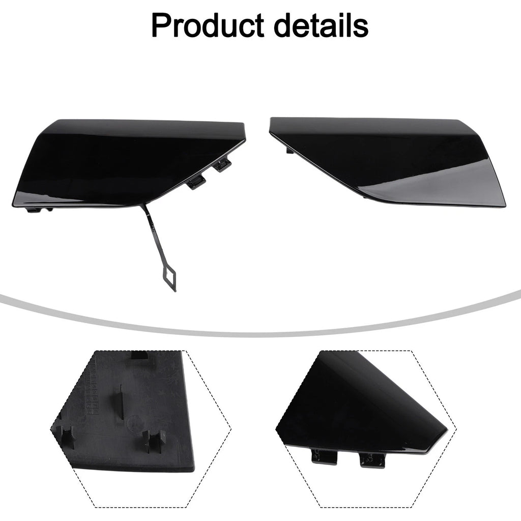 Front Pair Tow Hook Covers for BMW G20 M3 Series (2023) - Black ABS