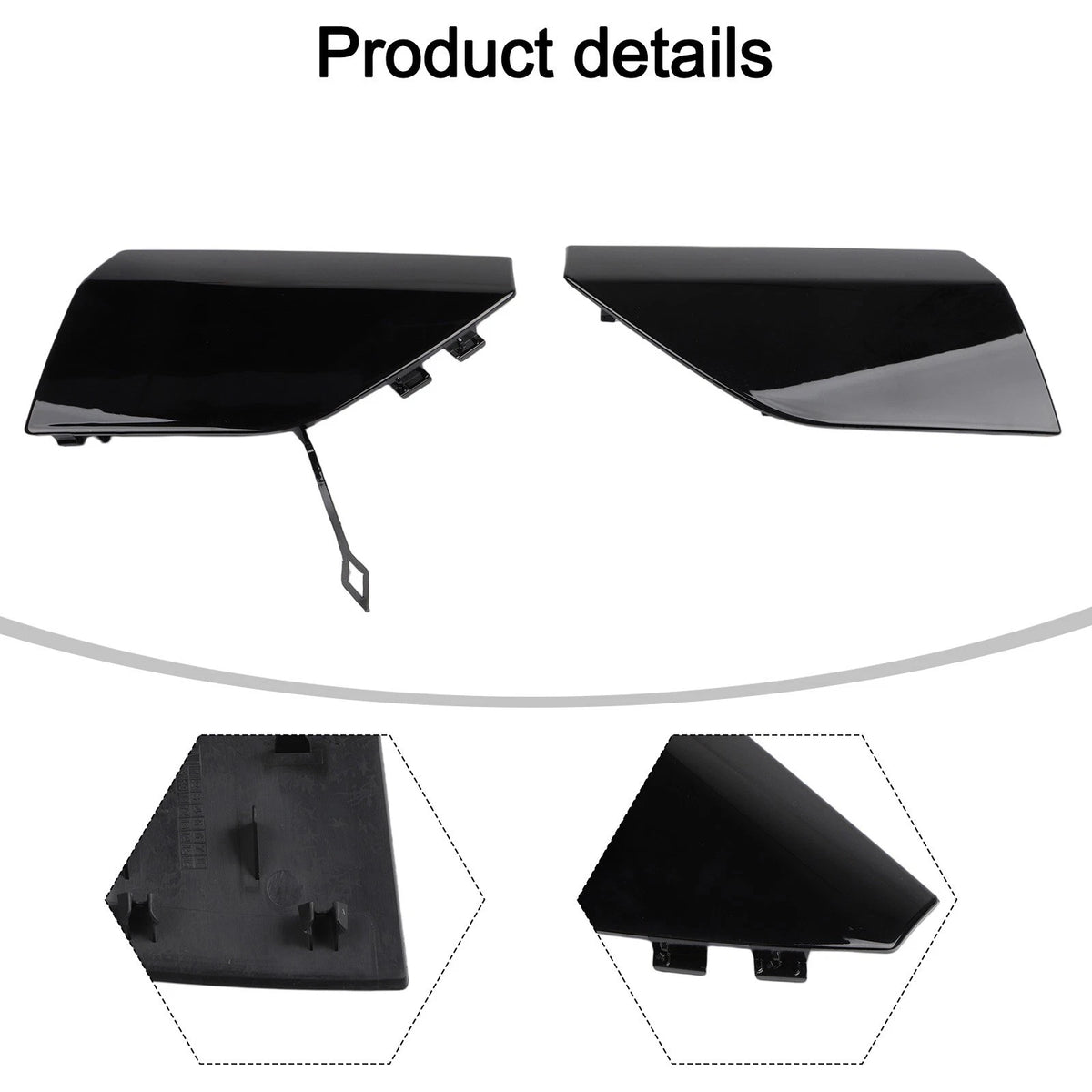 Front Pair Tow Hook Covers for BMW G20 M3 Series (2023) - Black ABS