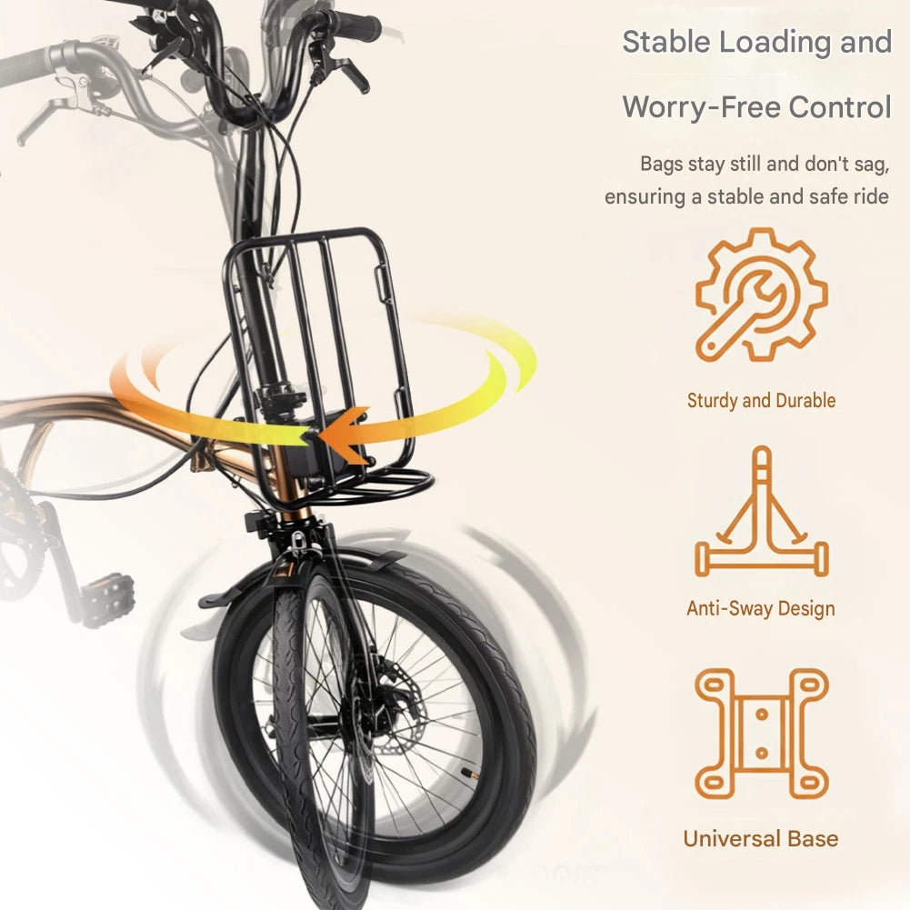 Folding Bike Front Rack Quick Release System - Aluminum 29x10.5cm