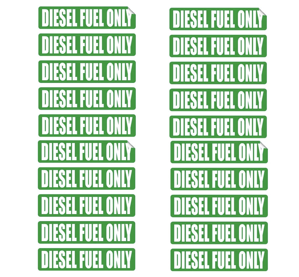 20Pc Diesel Fuel Only Vinyl Decal Sticker for Turbo Fuel Door Label