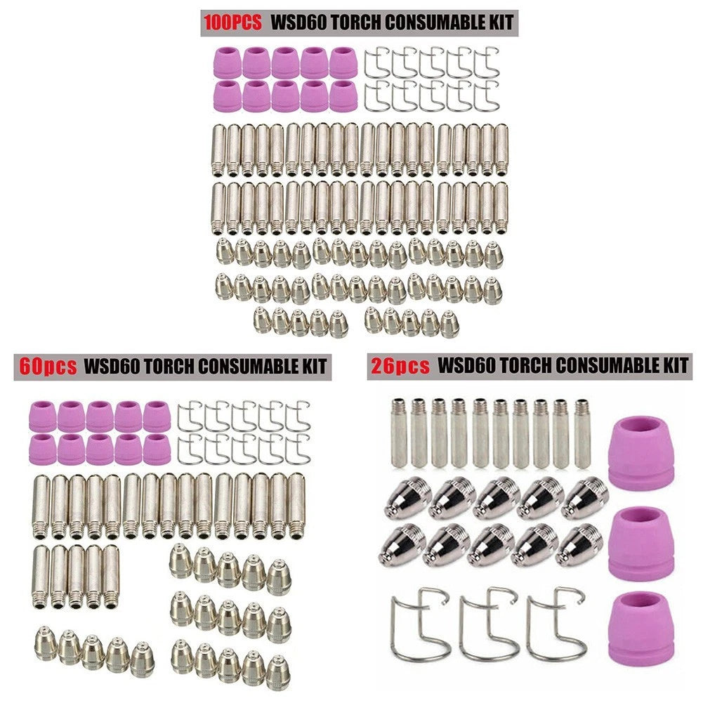 60 Piece Plasma Cutter Torch Consumables Set for WSD60 SG55 AG60
