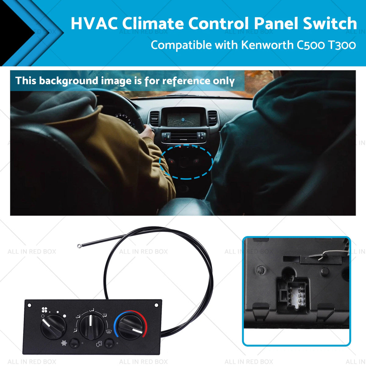 HVAC Climate Control Panel Switch for Kenworth C500 T300 (2002–2006)