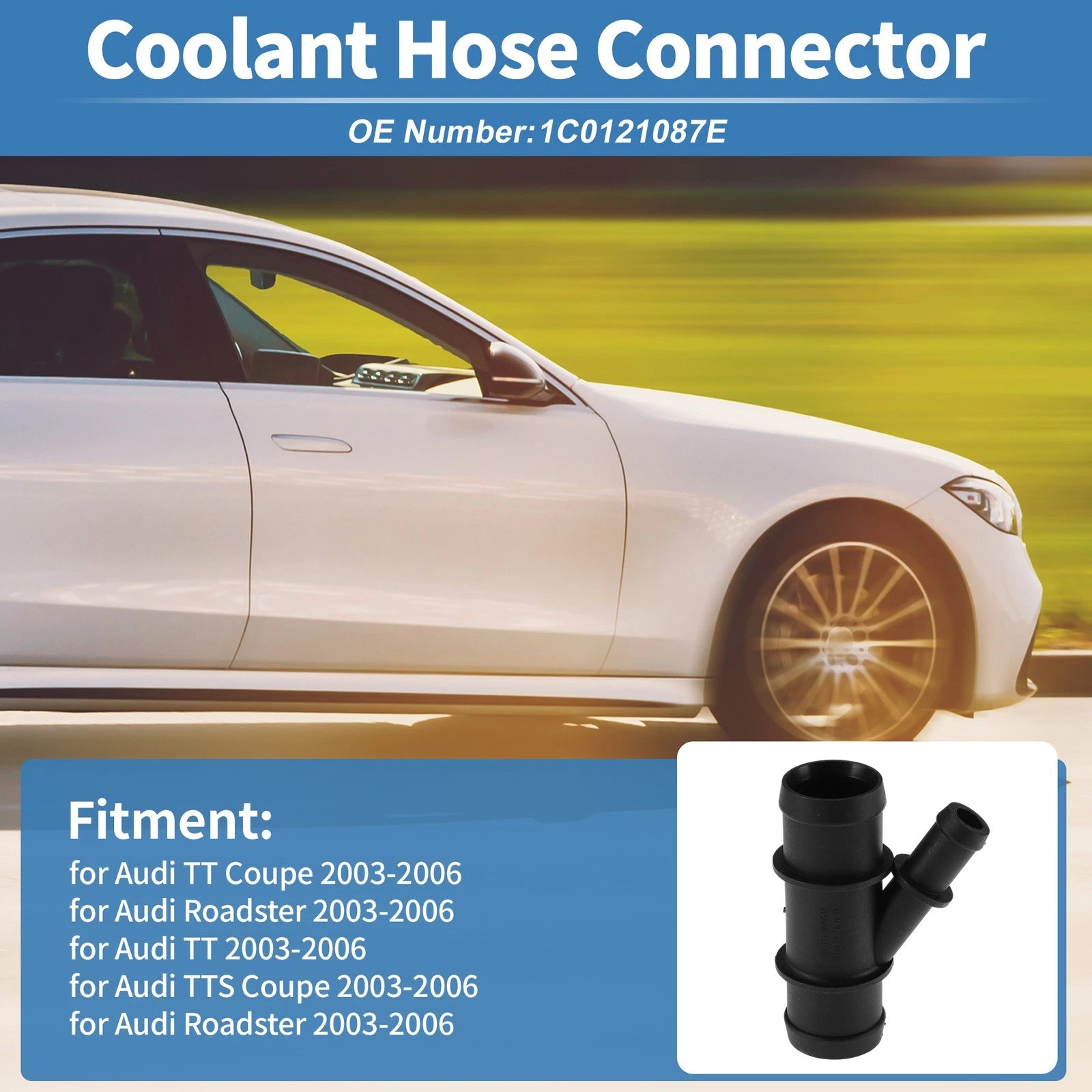Engine Coolant Hose Connector Replacement for Audi TT Coupe 2003-2006