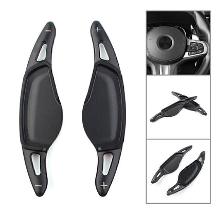 2X Black Steering Wheel Paddle Shifter Extensions for BMW 5 7 Series X3 X4 X5 (2010–2020)