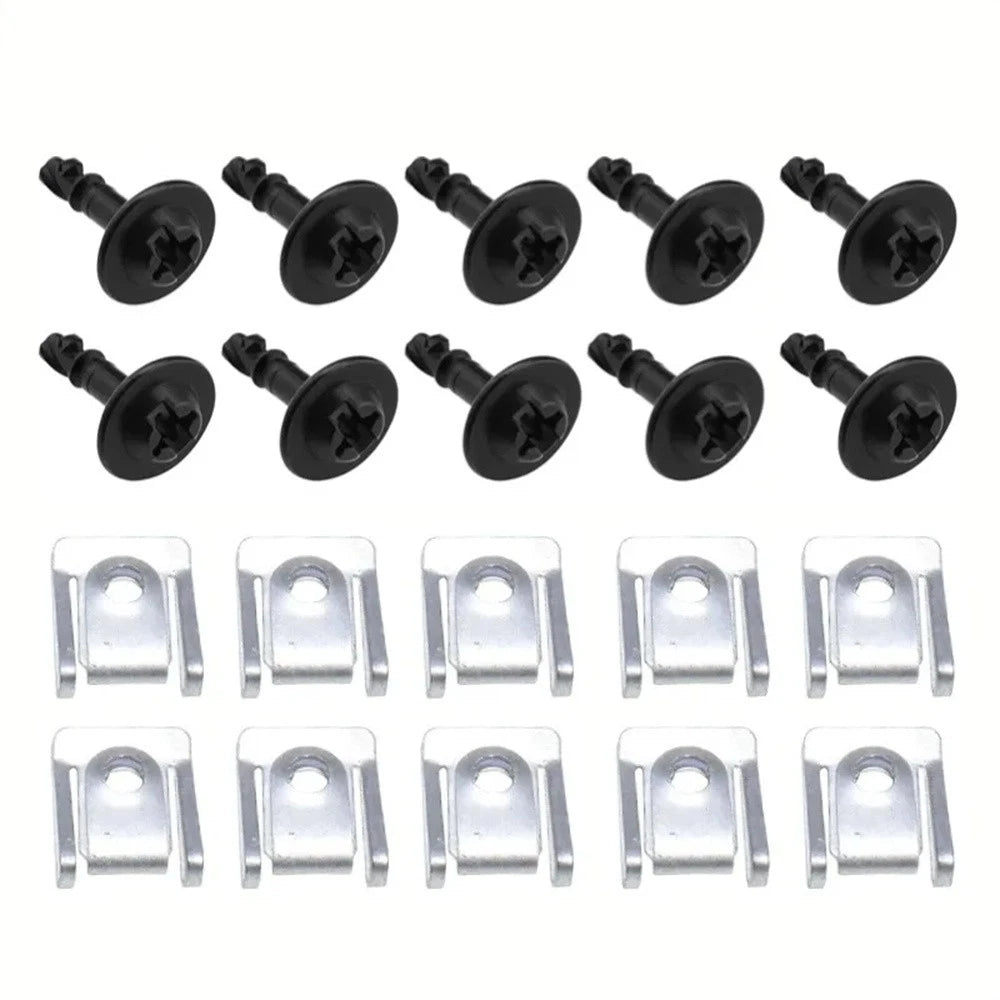 10X Engine Guard Screw & Clip Nut Set 51718212148, 8K0805922A for BMW X5 X6 (2000–2023)