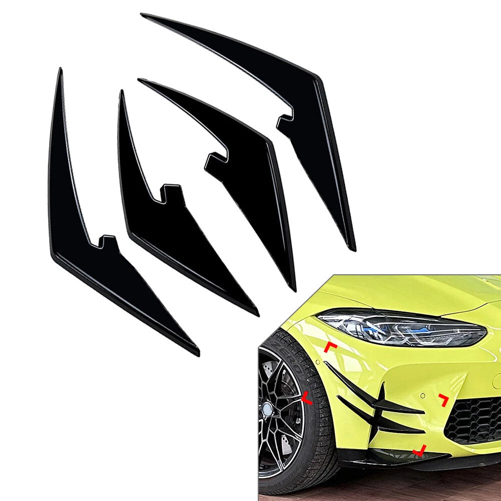 1 Pair ABS Front Bumper Splitters Spoiler for BMW M3 M4 (2021–2024)