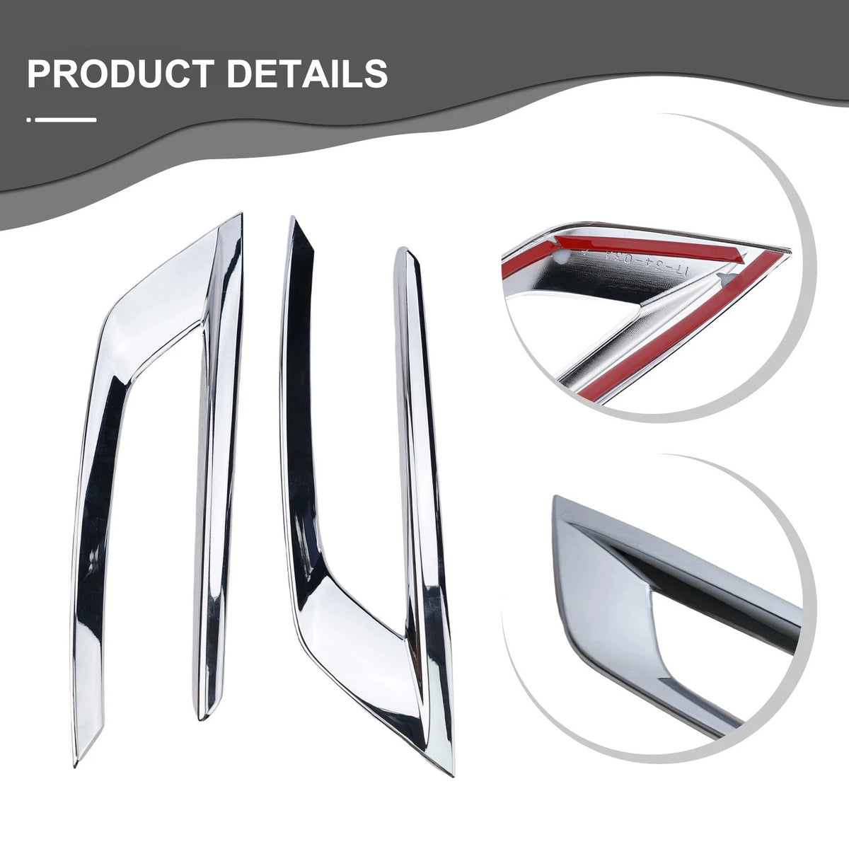 Chrome Front Fog Light Cover Trim for Volvo XC60 (2018–2023)