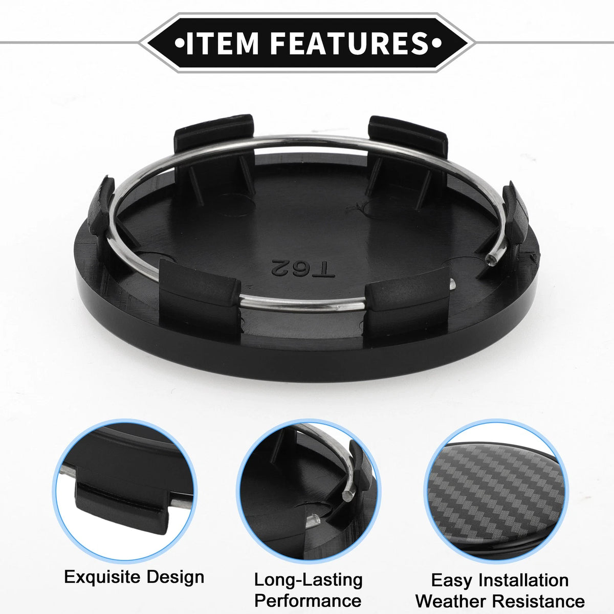 Set of 4 Wheel Hub Center Caps 62mm for