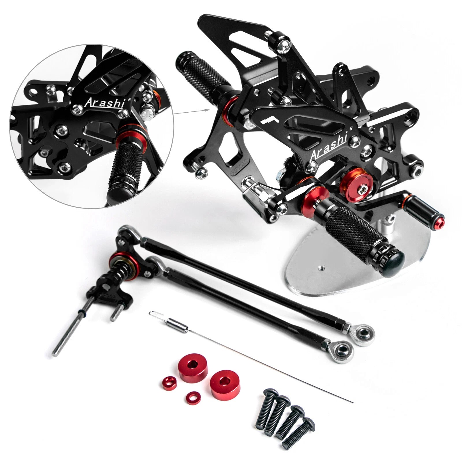 CNC Black Adjustable Rearsets Footrest for Honda CBR600RR/ABS (2009–2022) T9