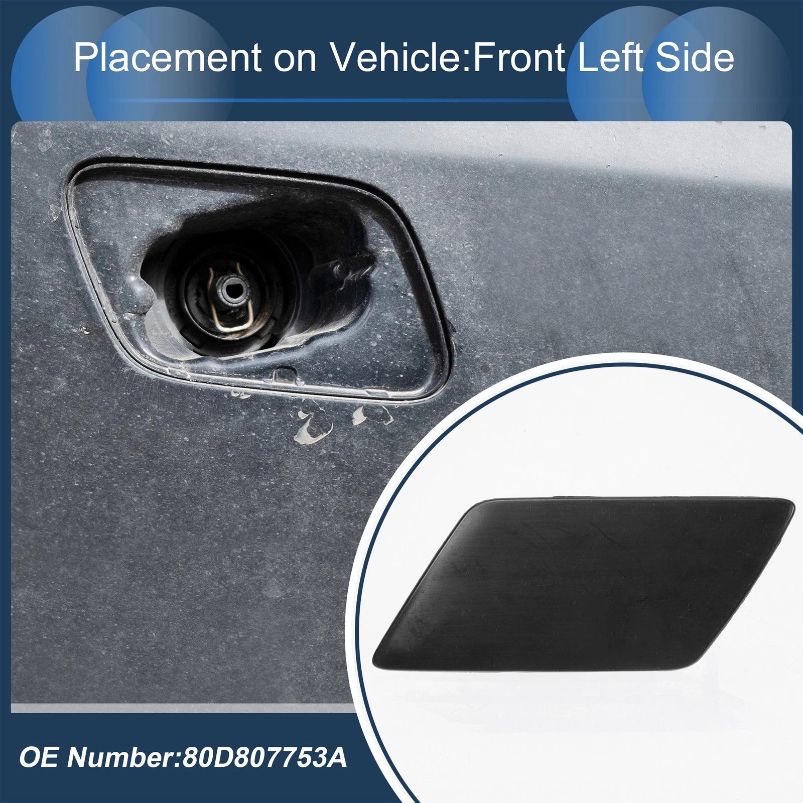 Front Left Washer Nozzle Cover Cap for Audi Q5 S-Line (2018–2020)