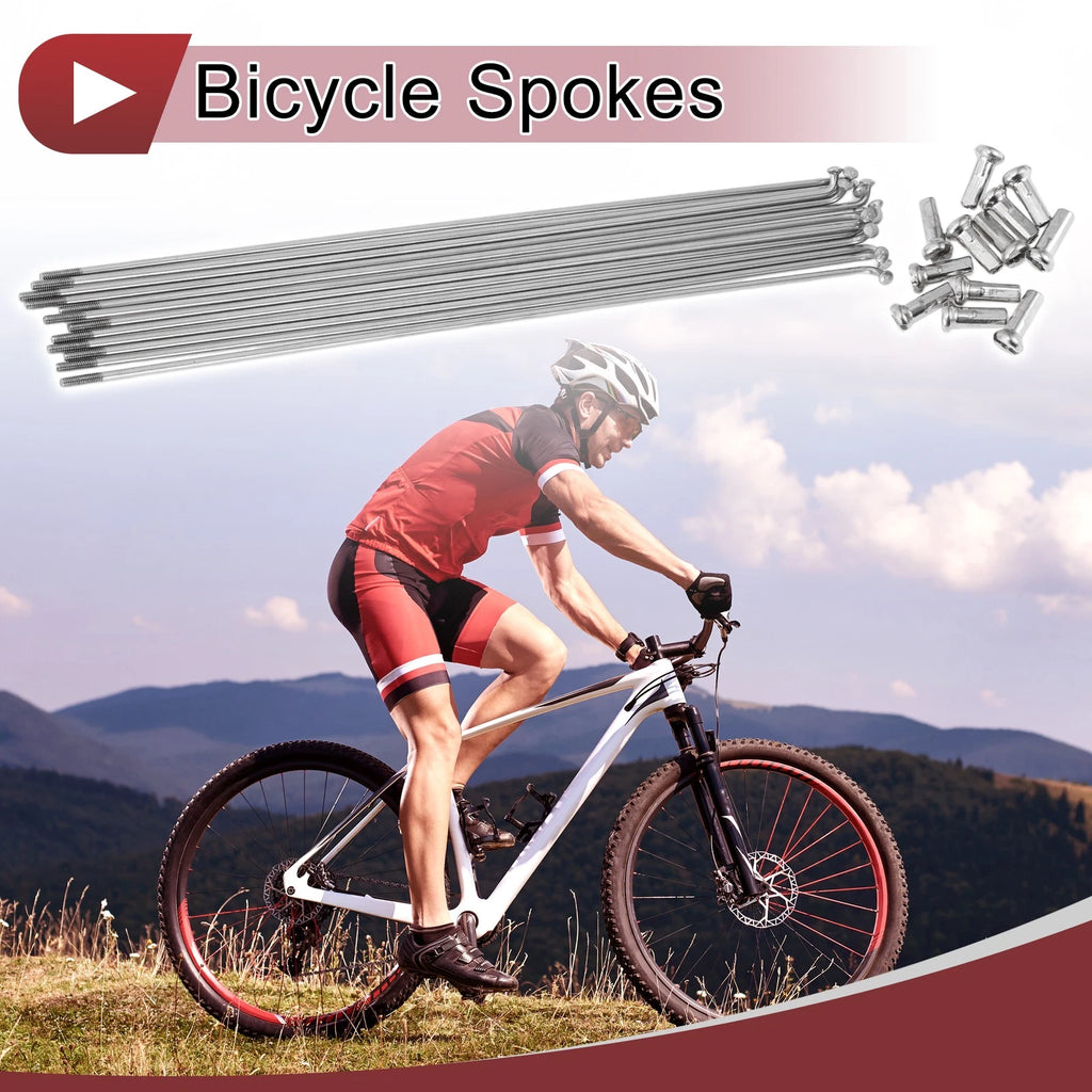 Bicycle Spokes Replacement Set 199mm 304 Stainless Steel for 14G Wheel