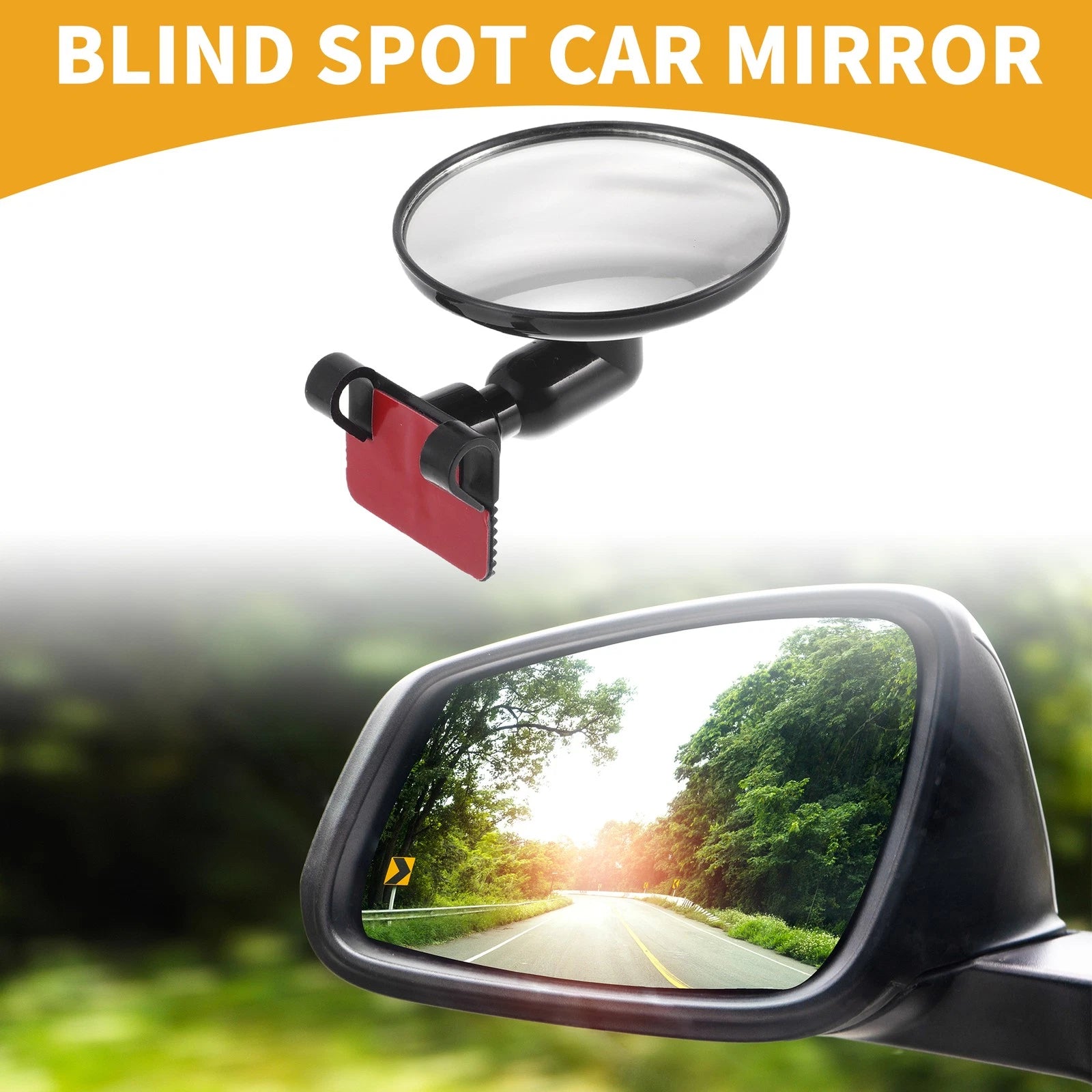 1 Pc Small Blind Spot Mirror for Universal Vehicles (360° Rotation)