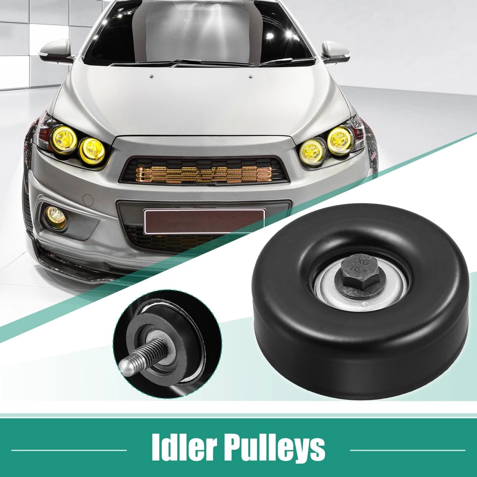 Idler Pulley Replacement for Chevrolet 36299 with Bolt Insert Dust Shield