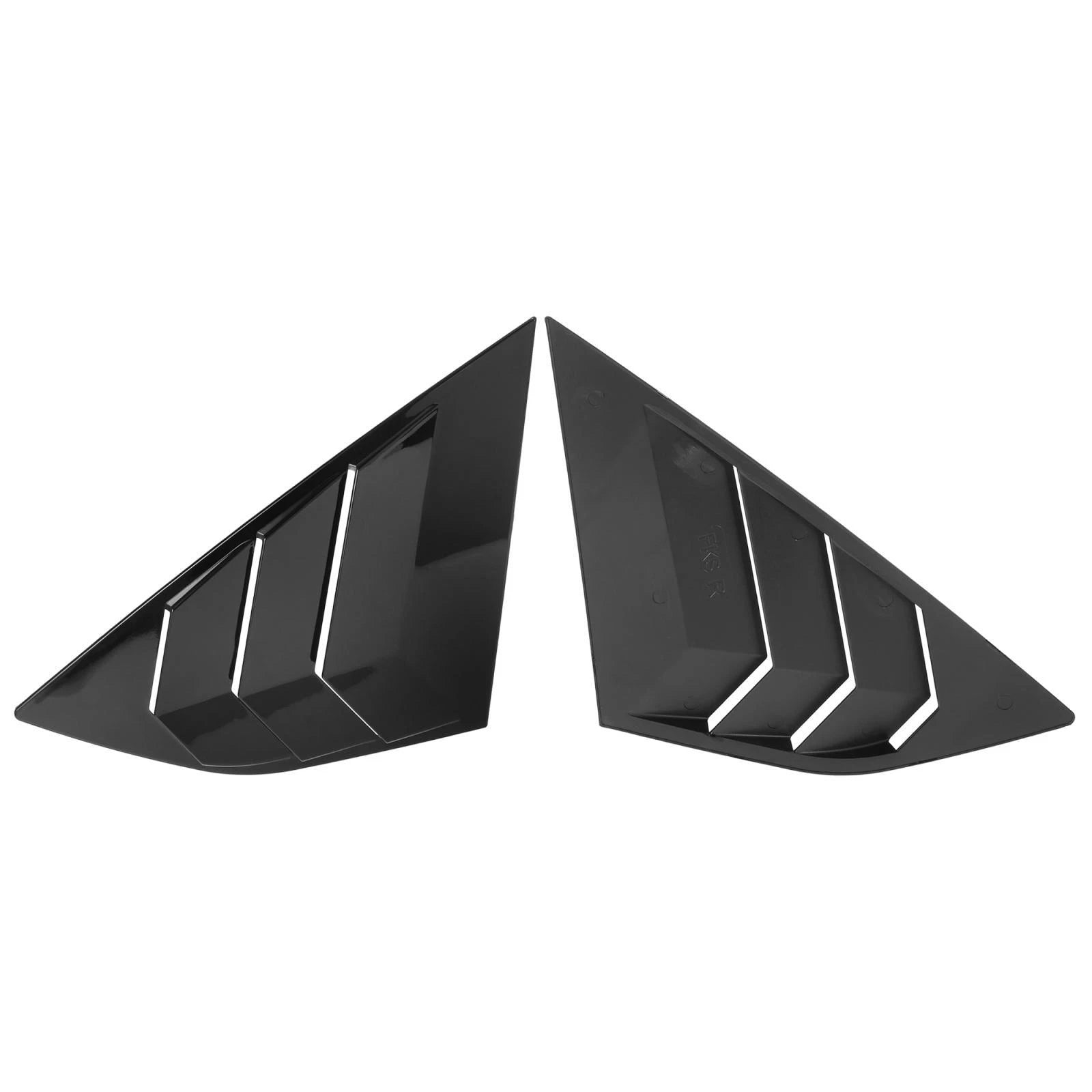 Pair Rear Side Window Louvers Cover for Ford Focus (2012–2018) Gloss Black
