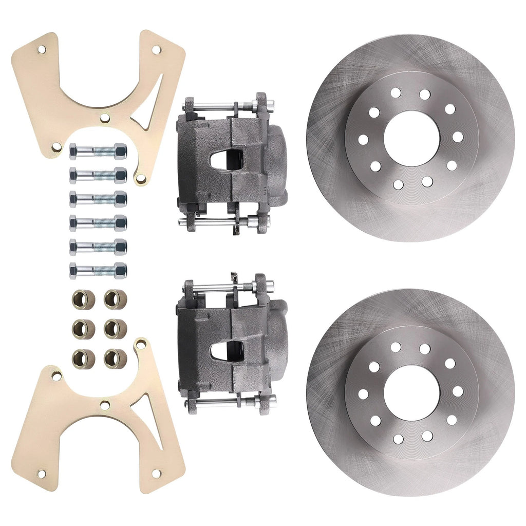 Bolt-On Rear Disc Brake Conversion Kit for GM 10 & 12 Bolt (w/ Black Calipers)