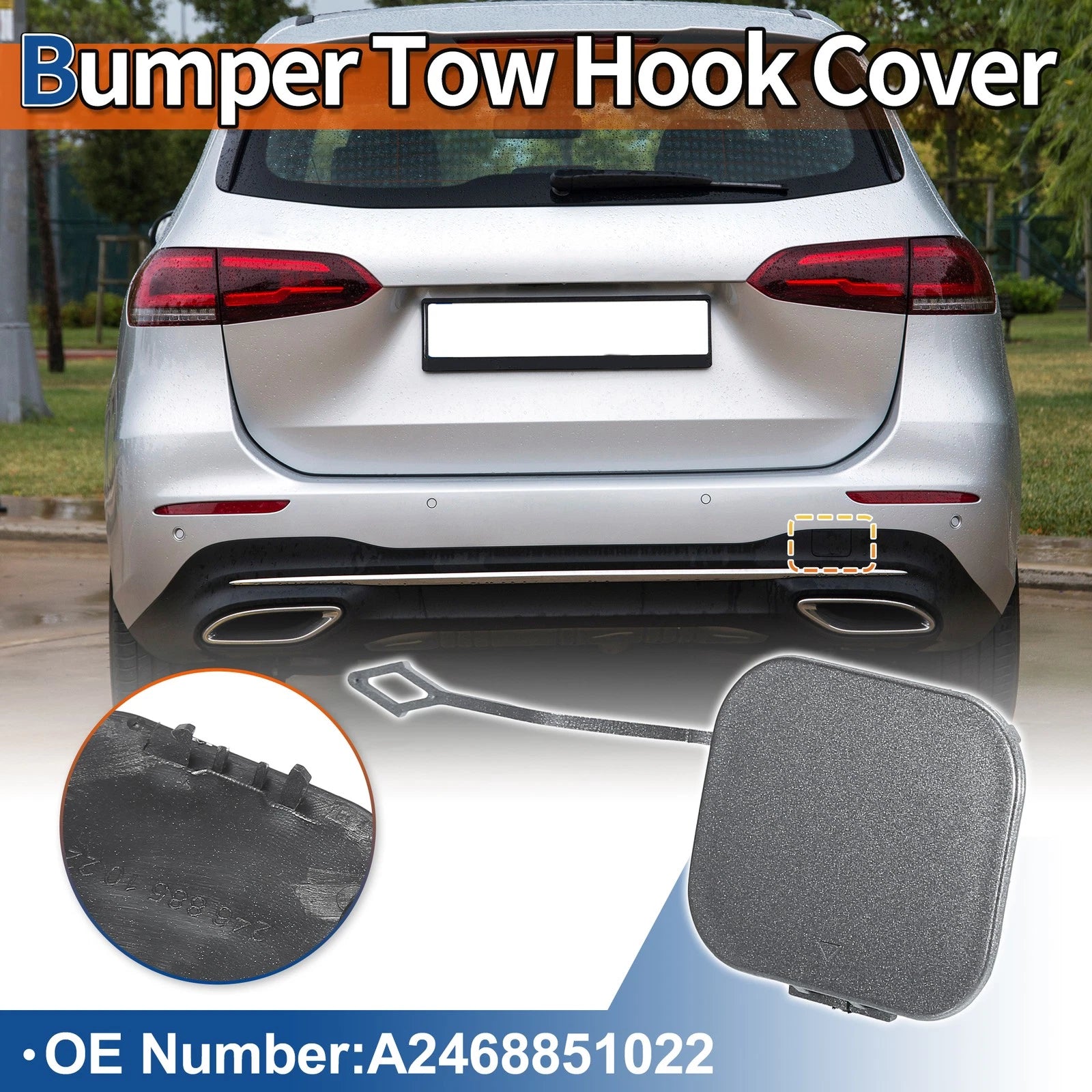 Rear Tow Hook Cover Replacement for Mercedes-Benz B-Class (2012–2019)