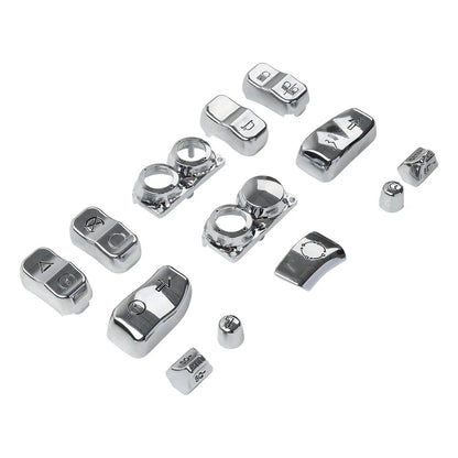 Chrome Hand Control Switch Housing Button Cap for Harley Road Electra Tri Glide