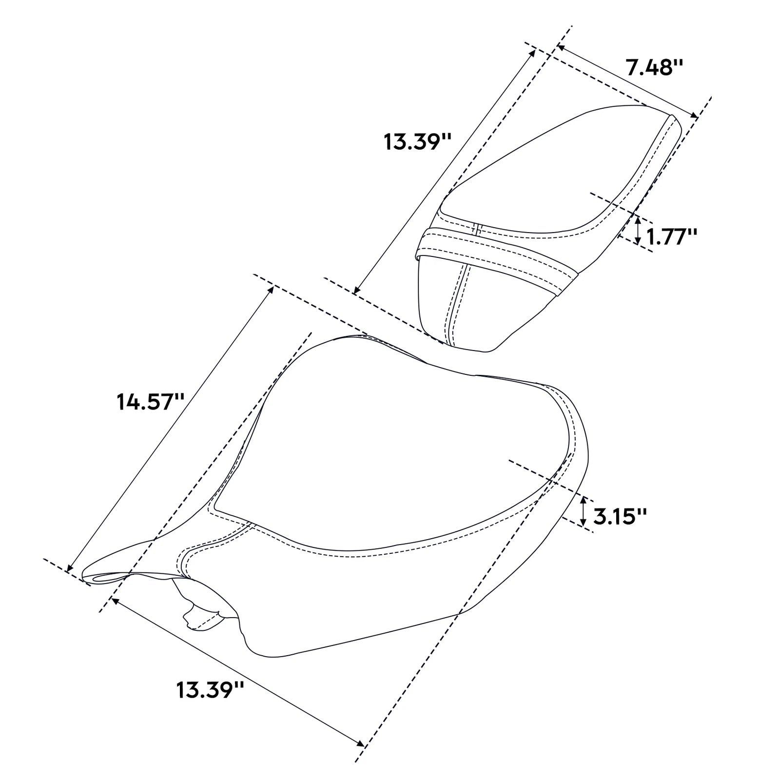 Front Rear Seats for Kawasaki Z900 (2017–2023)