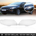 Headlight Lens Cover Shell Pair Front for VW Passat B6 (2006–2011)