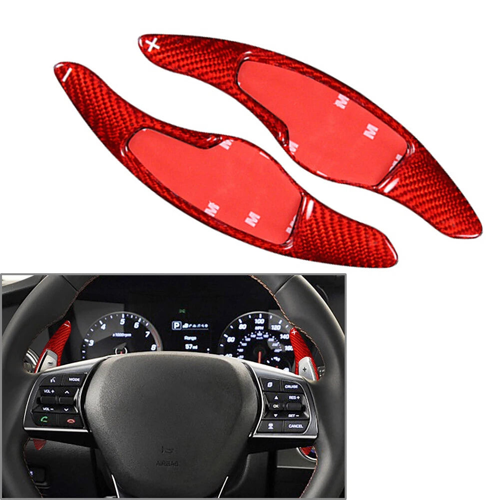Steering Wheel Shift Paddle for Hyundai Sonata 9 (2016–2019) Carbon Fiber Red