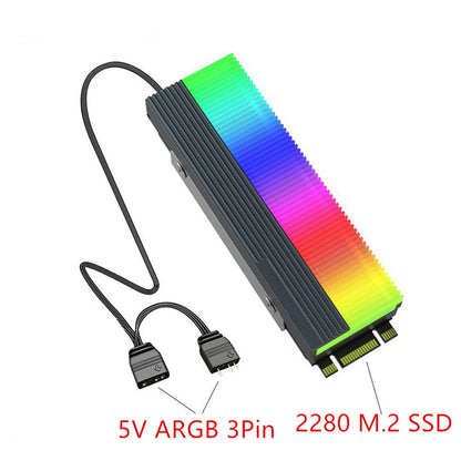 M.2 2280 NVME ARGB SSD Heatsink Cooler for Universal Applications
