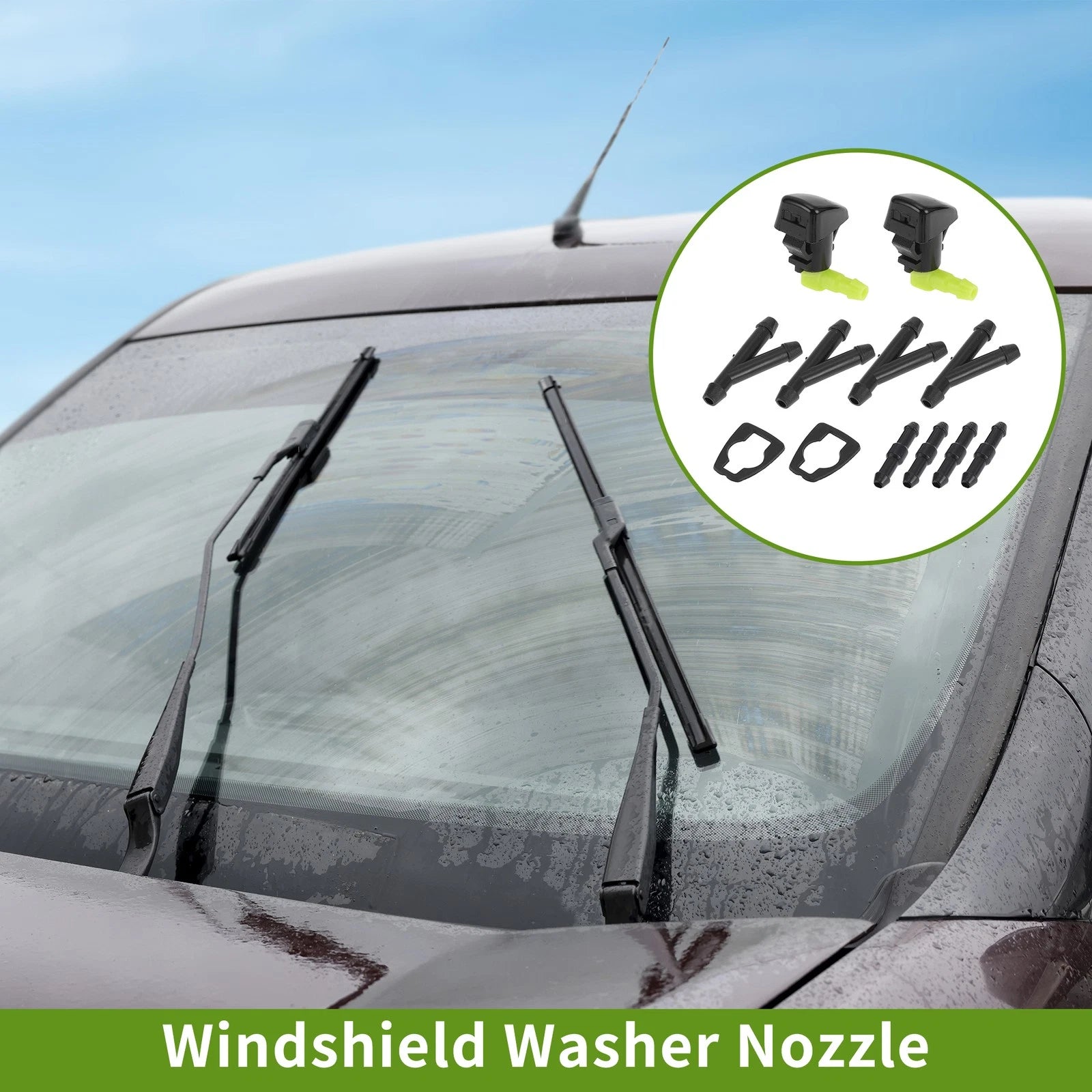 Windshield Washer Nozzle With Hose Connector Replacement for Chrysler 1 Set (2011–2016)