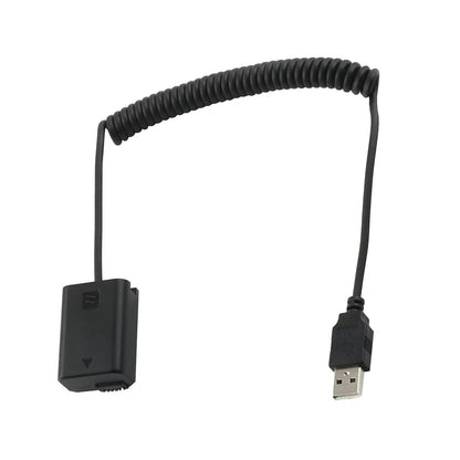 NP-FW50 Dummy Battery Adapter USB Cable for Sony A5000, A3000, NEX5, NEX7, DSC-RX10