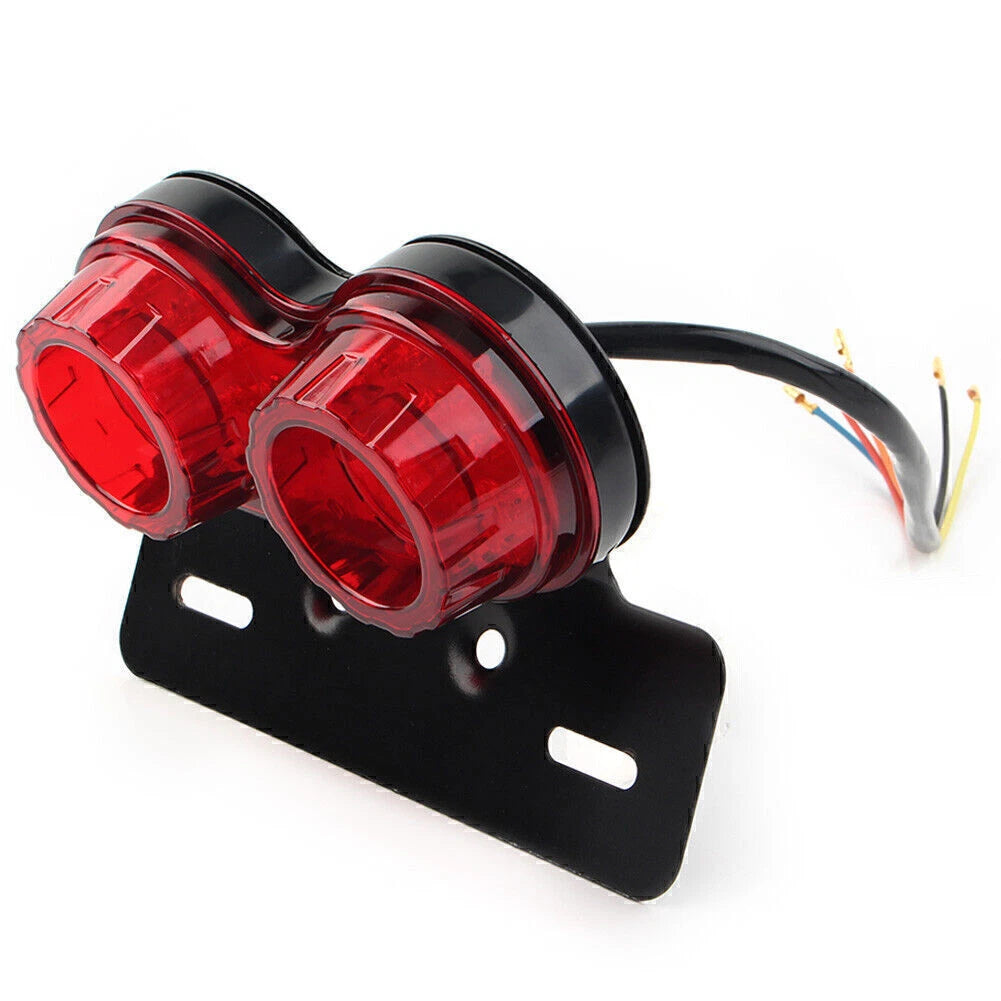 Motor Integrated Tail Light Dual Turn Signal Brake License Plate Lamp RED