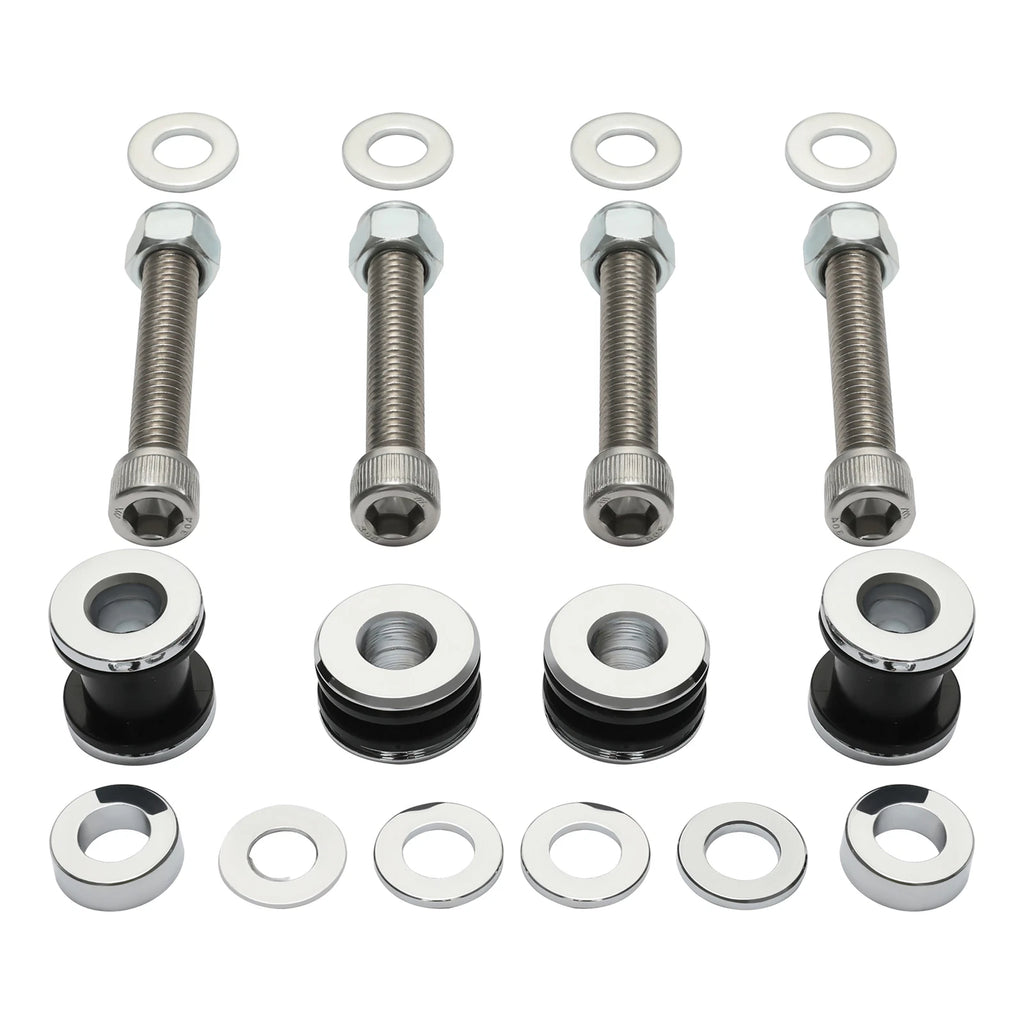 Chrome Sissy Bar Docking Hardware Kit for Harley Softail Custom (2003–2017)