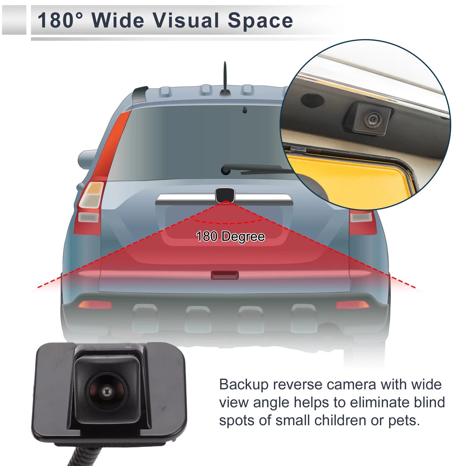 Rear View Camera Backup Reverse Camera 120-180 for Honda Accord (2013–2017)