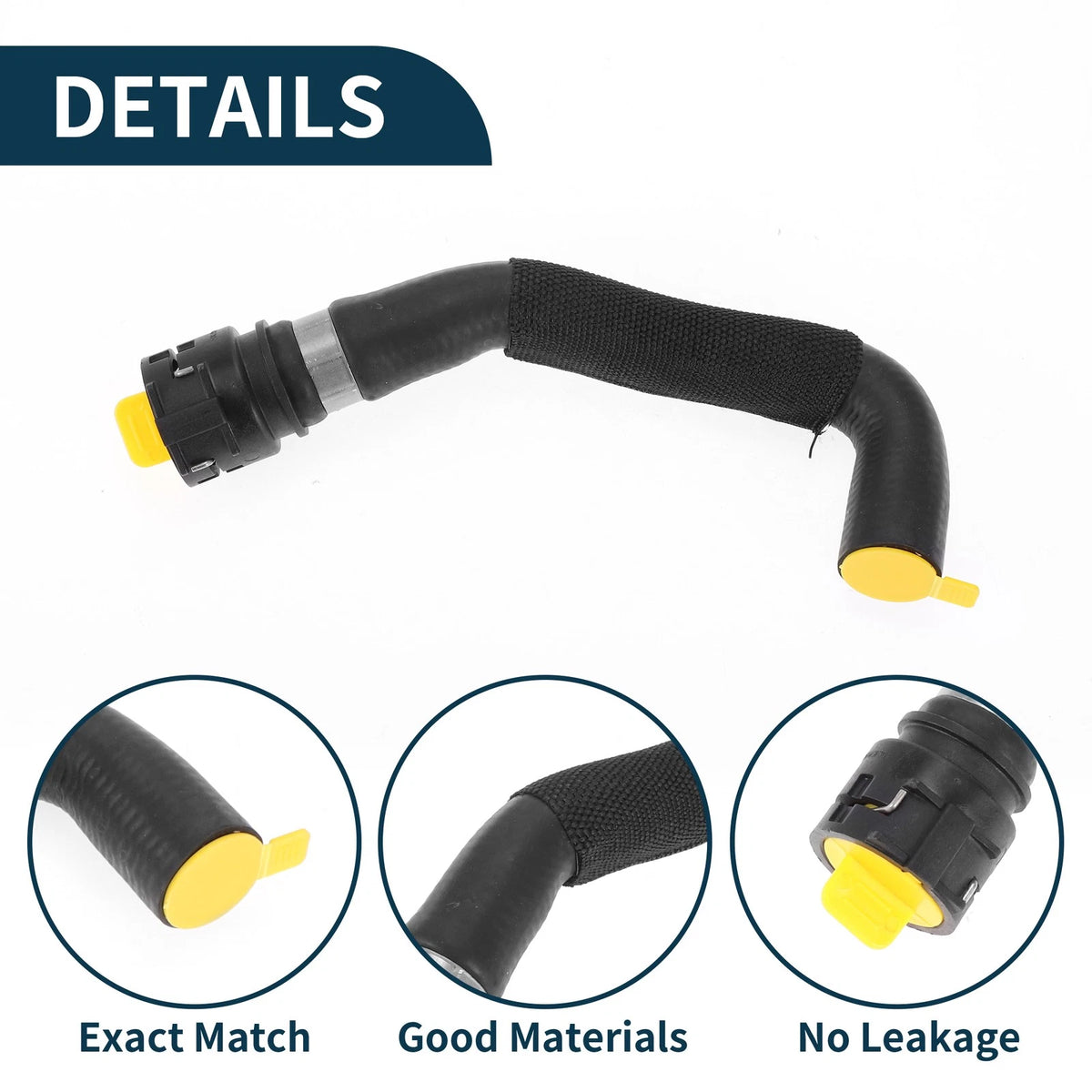 Heater Hose for Audi A4 B8 2.0L (2010–2016) No. 8K0121109Q Rubber Black