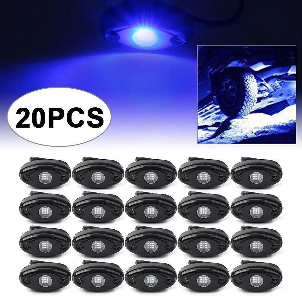 20x LED Rock Lamp for Jeep (Offroad, Under Body, Blue)