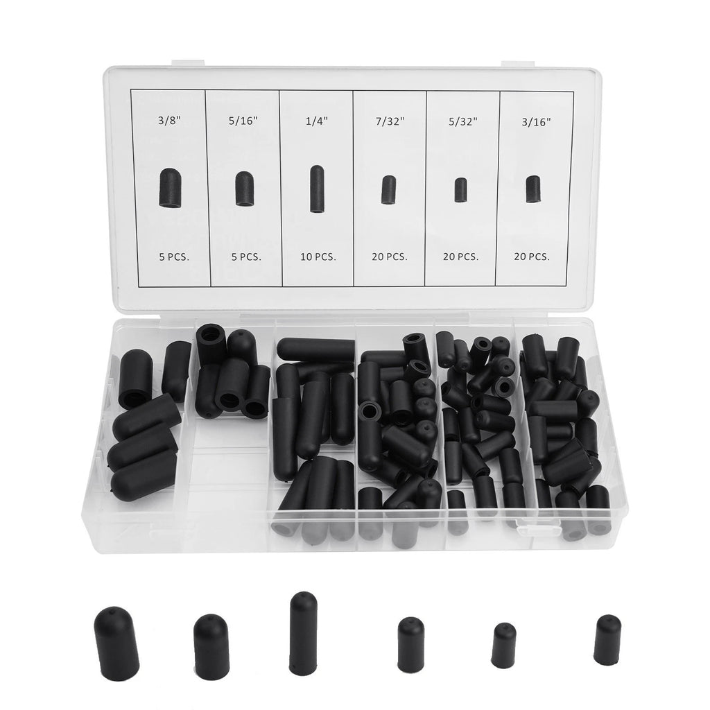 Rubber Vacuum Line Cover Cap Assortment 5/32" - 3/8" for