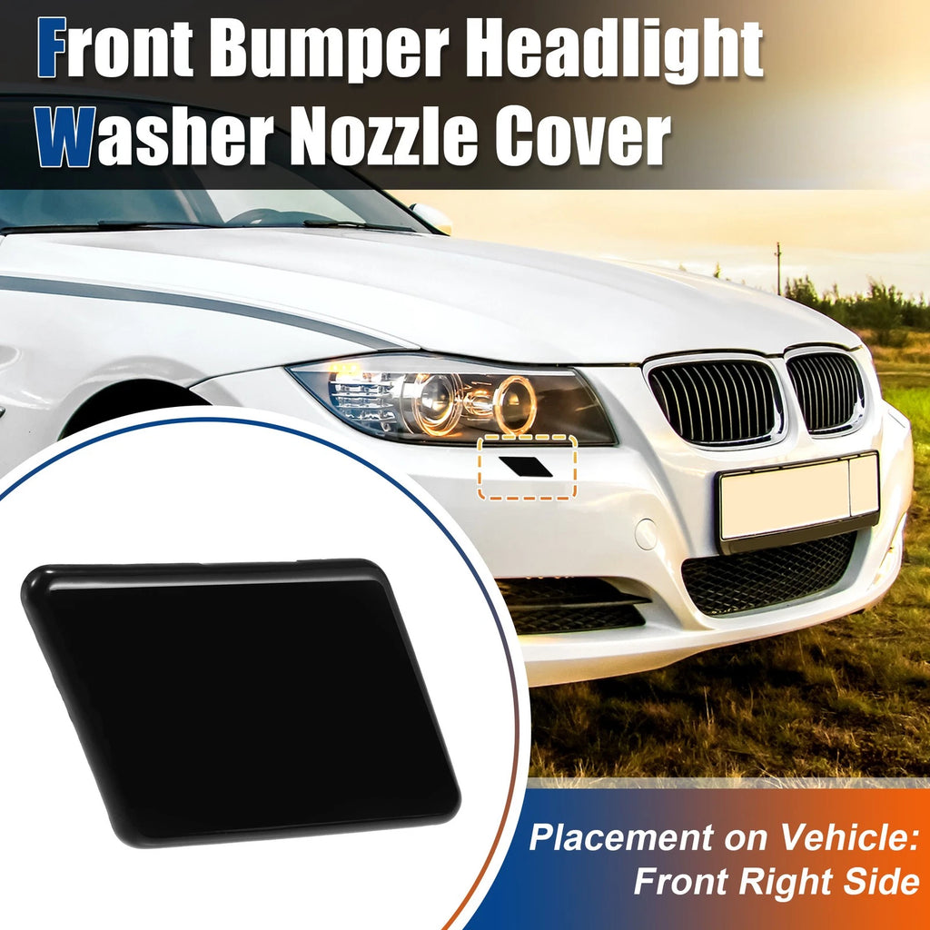 Front Right Bumper Washer Nozzle Cover for BMW 3 Series E90 Gloss Black (2005–2012)