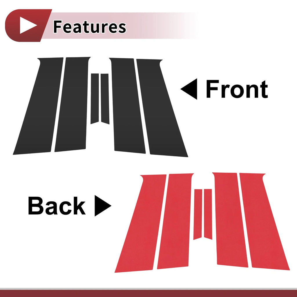 Door Pillar Window Trim Replacement for Chevrolet Aveo Hatchback Black Front