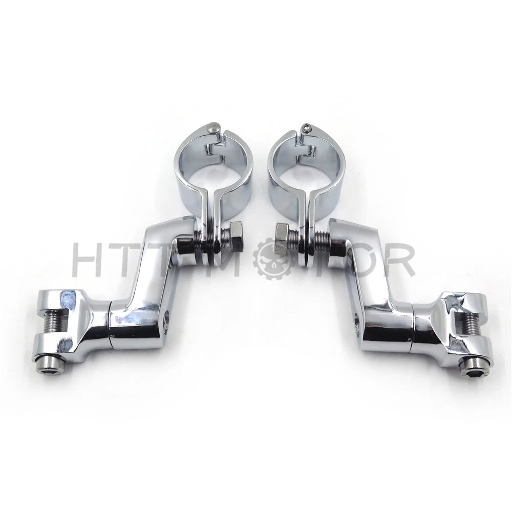 Chrome 1.5" 38mm Highway Engine Crash Bar Foot Pegs for Harley