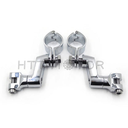 Chrome 1.5" 38mm Highway Engine Crash Bar Foot Pegs for Harley