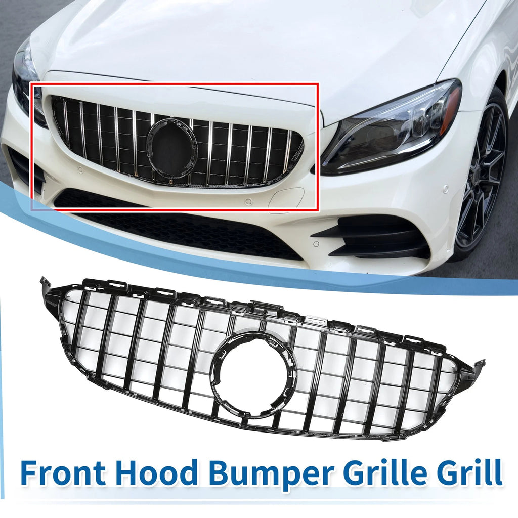 Front Upper Bumper Grille Grill Replacement for Mercedes C180 (2015–2021)
